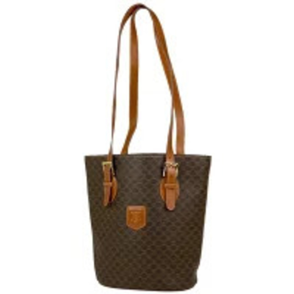 Celine Macadam tote bag shoulder bucket canvas brown